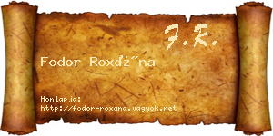 Fodor Roxána névjegykártya