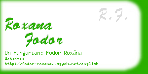 roxana fodor business card