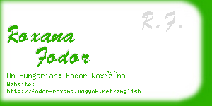 roxana fodor business card